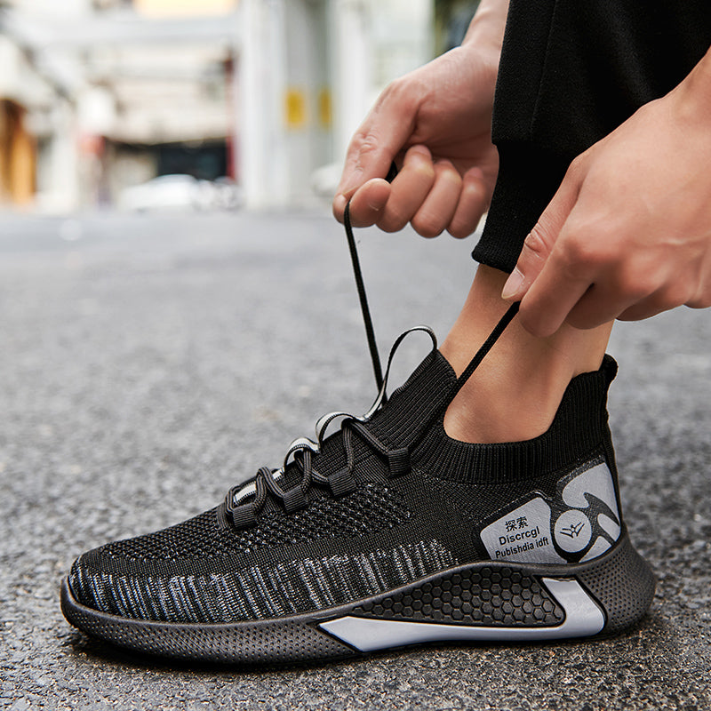 INS Hip Hop Spring Summer Fashion Fly Weave Sneakers Lighted Breathable Men Casual Shoes Jogging Tenis Sneaker Rhonda M-1