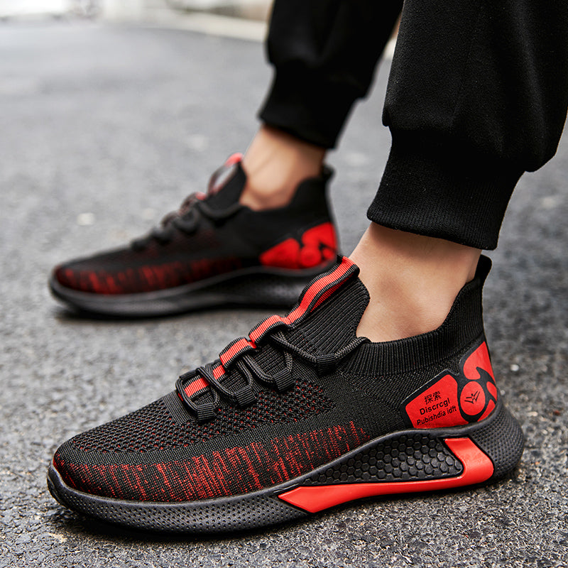INS Hip Hop Spring Summer Fashion Fly Weave Sneakers Lighted Breathable Men Casual Shoes Jogging Tenis Sneaker Rhonda M-1