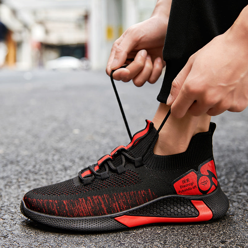 INS Hip Hop Spring Summer Fashion Fly Weave Sneakers Lighted Breathable Men Casual Shoes Jogging Tenis Sneaker Rhonda M-1