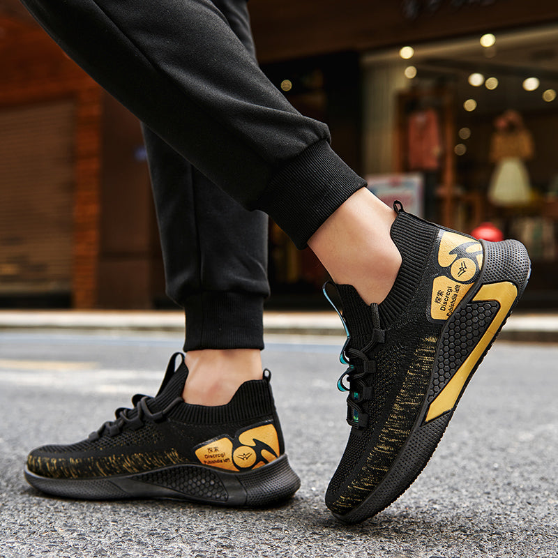 INS Hip Hop Spring Summer Fashion Fly Weave Sneakers Lighted Breathable Men Casual Shoes Jogging Tenis Sneaker Rhonda M-1
