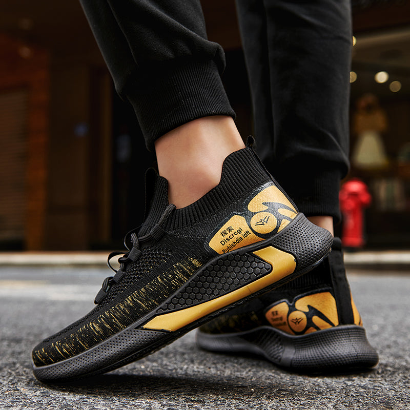 INS Hip Hop Spring Summer Fashion Fly Weave Sneakers Lighted Breathable Men Casual Shoes Jogging Tenis Sneaker Rhonda M-1
