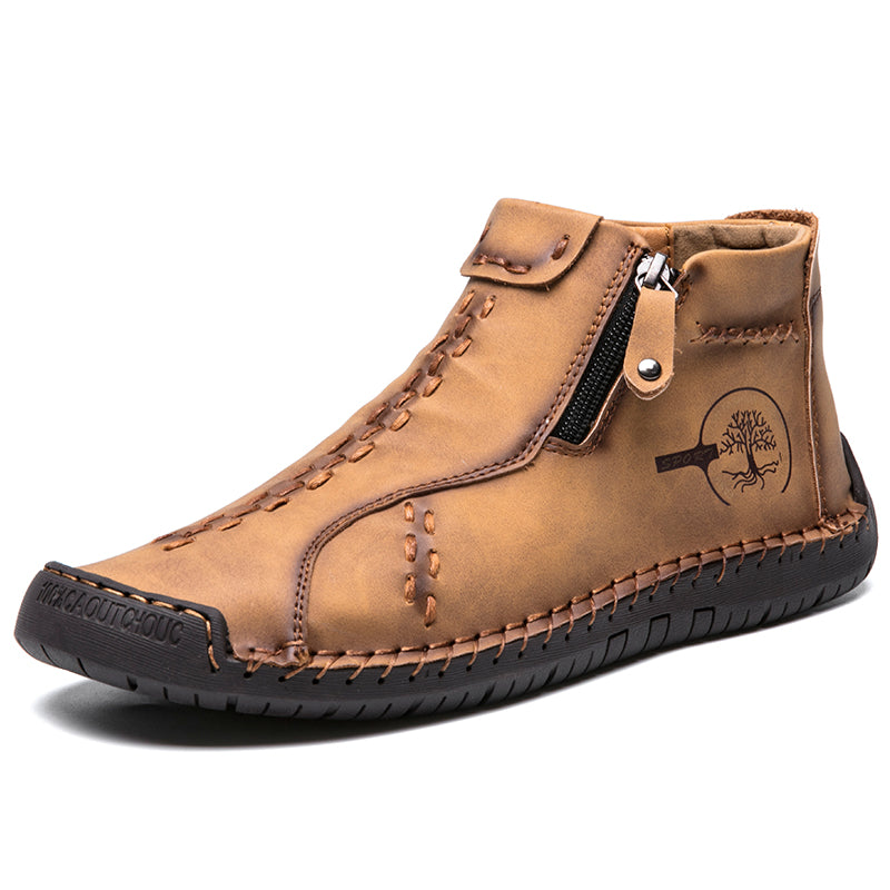 Hand Stitching wolverine Mens vintage Stylish Side Zipper comfort soft Microfiber Leather Casual Ankle Boots David 818