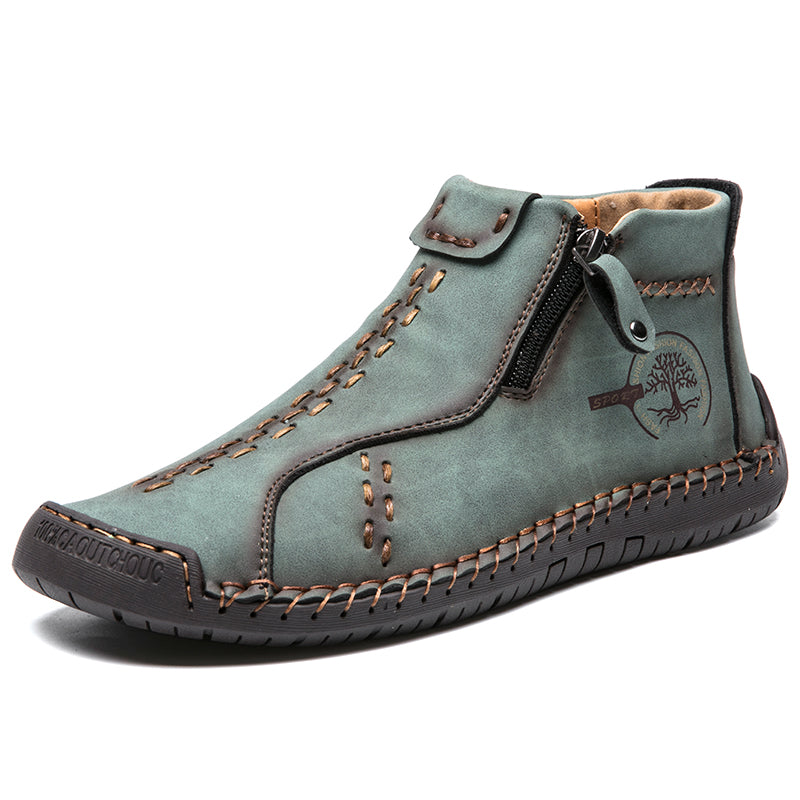 Hand Stitching wolverine Mens vintage Stylish Side Zipper comfort soft Microfiber Leather Casual Ankle Boots David 818