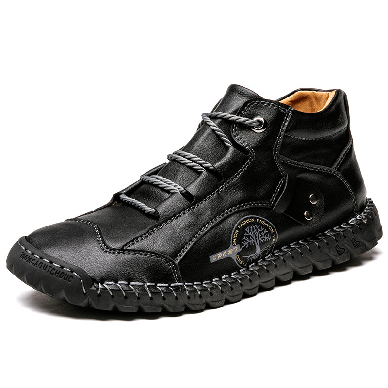CINDE 817 Hand Stitching wolverine Mens vintage Stylish Lace comfort soft Microfiber Leather Casual Ankle Boots