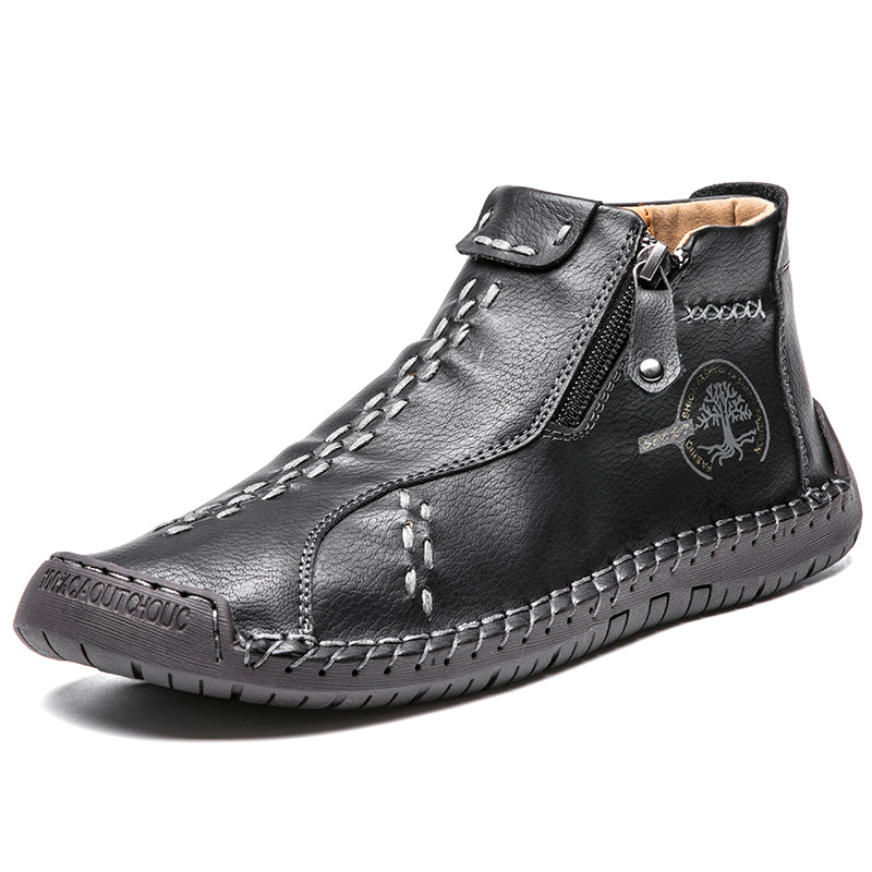 Hand Stitching wolverine Mens vintage Stylish Side Zipper comfort soft Microfiber Leather Casual Ankle Boots David 818