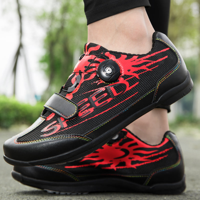 Q123 Unisex Summer Breathable Rubber Sole Cycling Shoes Professional Road Riding Bicycle Training Летние велосипедные туфли на дышащей резиновой подошве унисекс