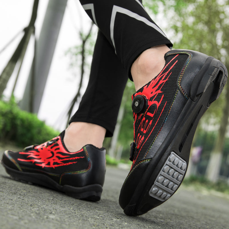 Q123 Unisex Summer Breathable Rubber Sole Cycling Shoes Professional Road Riding Bicycle Training Летние велосипедные туфли на дышащей резиновой подошве унисекс