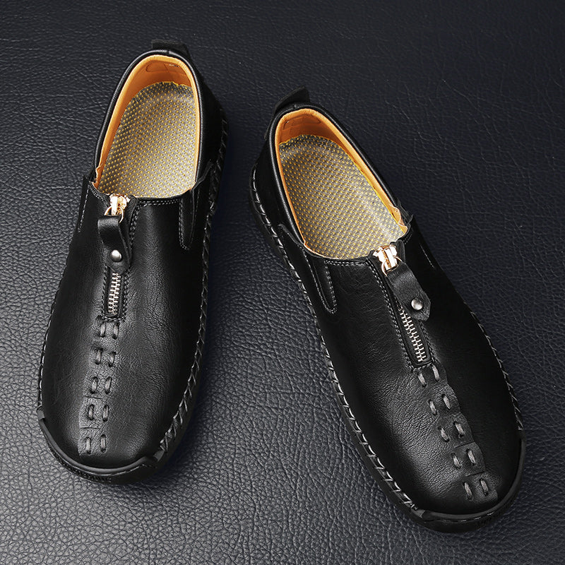 Mens Shoes Casual Luxury Brand Summer Men Loafers Genuine Leather Flats Men Moccasins Light Breathable Slip on Boat Shoes Sago 9928
