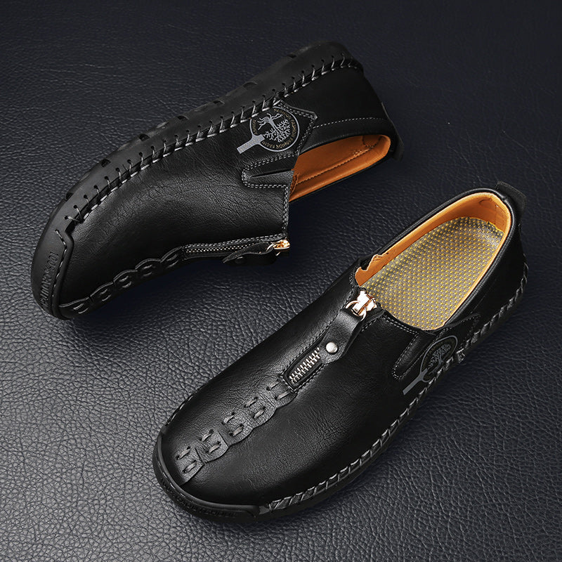 Mens Shoes Casual Luxury Brand Summer Men Loafers Genuine Leather Flats Men Moccasins Light Breathable Slip on Boat Shoes Sago 9928