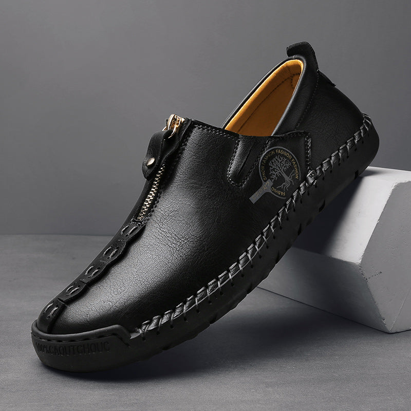 Mens Shoes Casual Luxury Brand Summer Men Loafers Genuine Leather Flats Men Moccasins Light Breathable Slip on Boat Shoes Sago 9928
