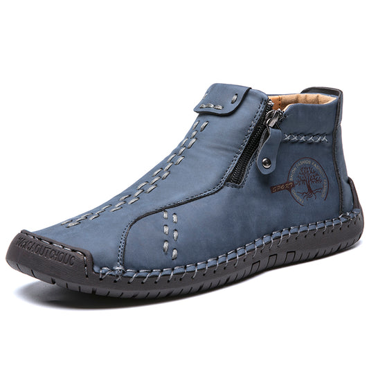 Hand Stitching wolverine Mens vintage Stylish Side Zipper comfort soft Microfiber Leather Casual Ankle Boots David 818