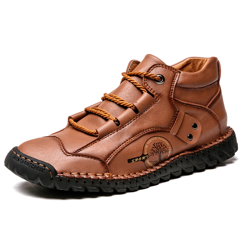 CINDE 817 Hand Stitching wolverine Mens vintage Stylish Lace comfort soft Microfiber Leather Casual Ankle Boots