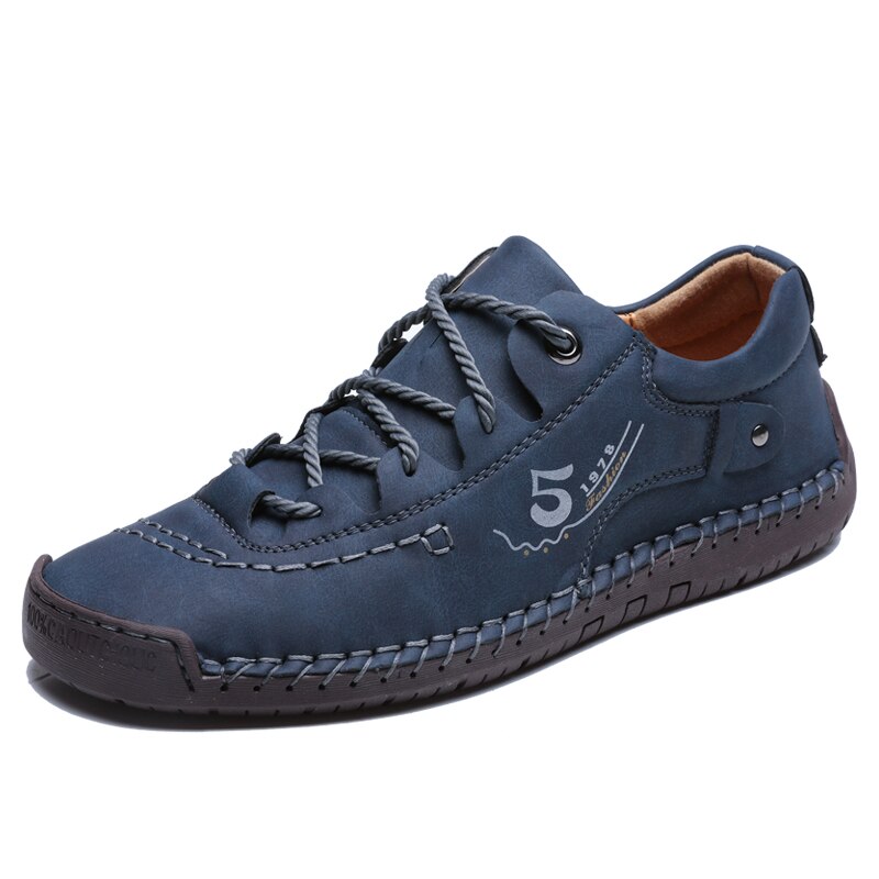 9931 Men Casual Shoes Loafers Comfortable Men's Shoes Quality Split Leather Flat Moccasins Hand Stitching