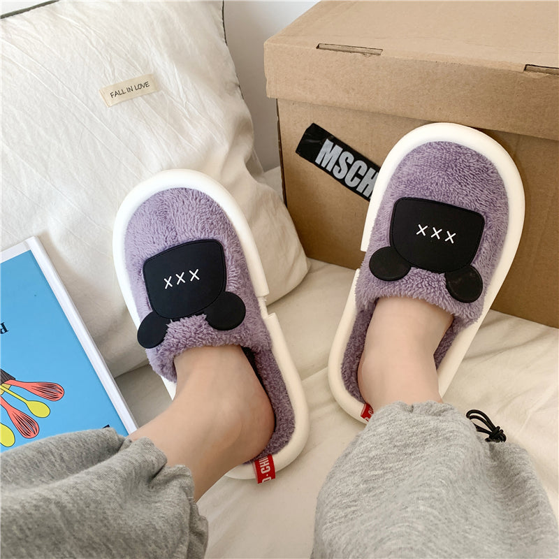 MAX0112-3 Fashion Fluffy Slippers Winter Warm Home Indoor Shoes Soft Cute Cartoon Модные тапочки, теплая домашняя обувь, мягкий милый мультяшный
