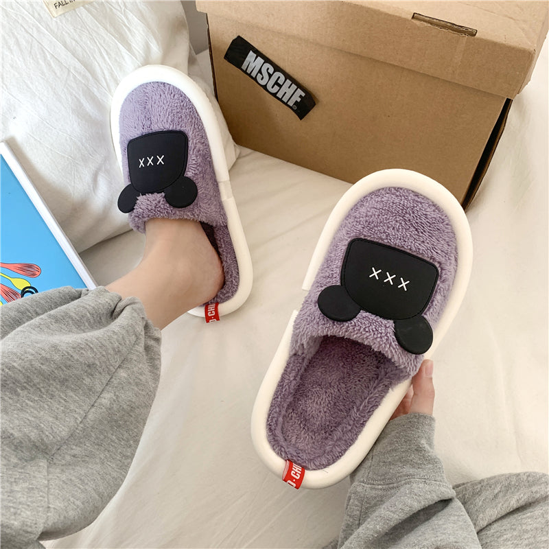 MAX0112-3 Fashion Fluffy Slippers Winter Warm Home Indoor Shoes Soft Cute Cartoon Модные тапочки, теплая домашняя обувь, мягкий милый мультяшный