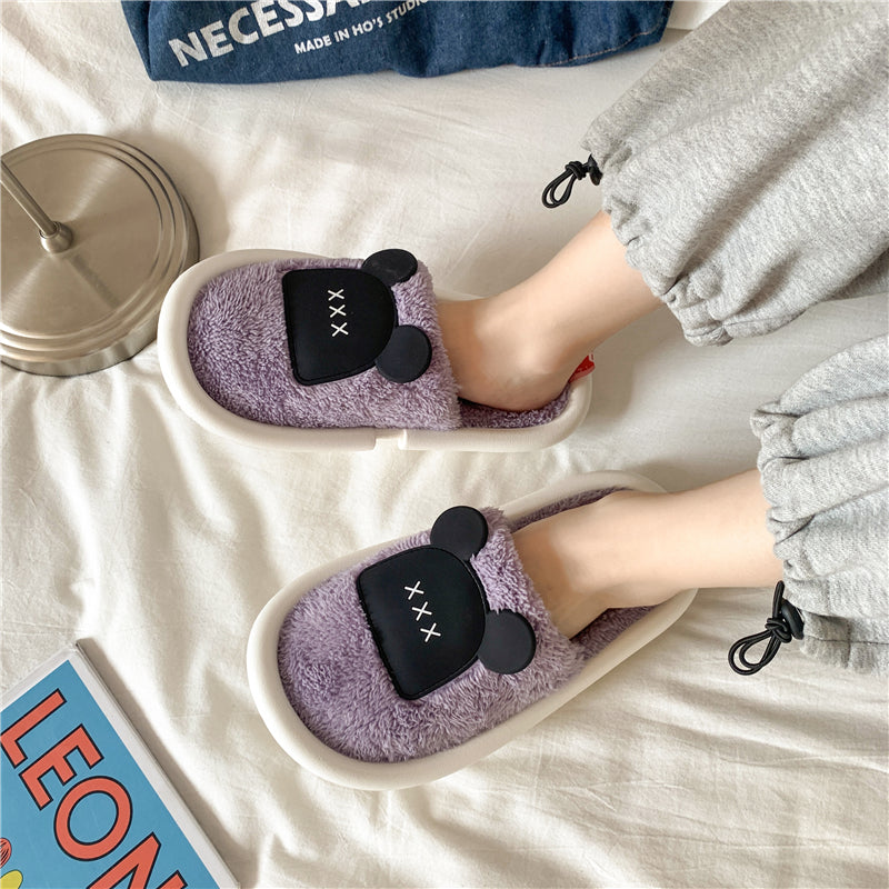 MAX0112-3 Fashion Fluffy Slippers Winter Warm Home Indoor Shoes Soft Cute Cartoon Модные тапочки, теплая домашняя обувь, мягкий милый мультяшный