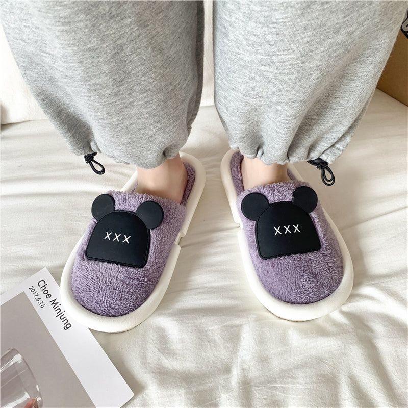MAX0112-3 Fashion Fluffy Slippers Winter Warm Home Indoor Shoes Soft Cute Cartoon Модные тапочки, теплая домашняя обувь, мягкий милый мультяшный