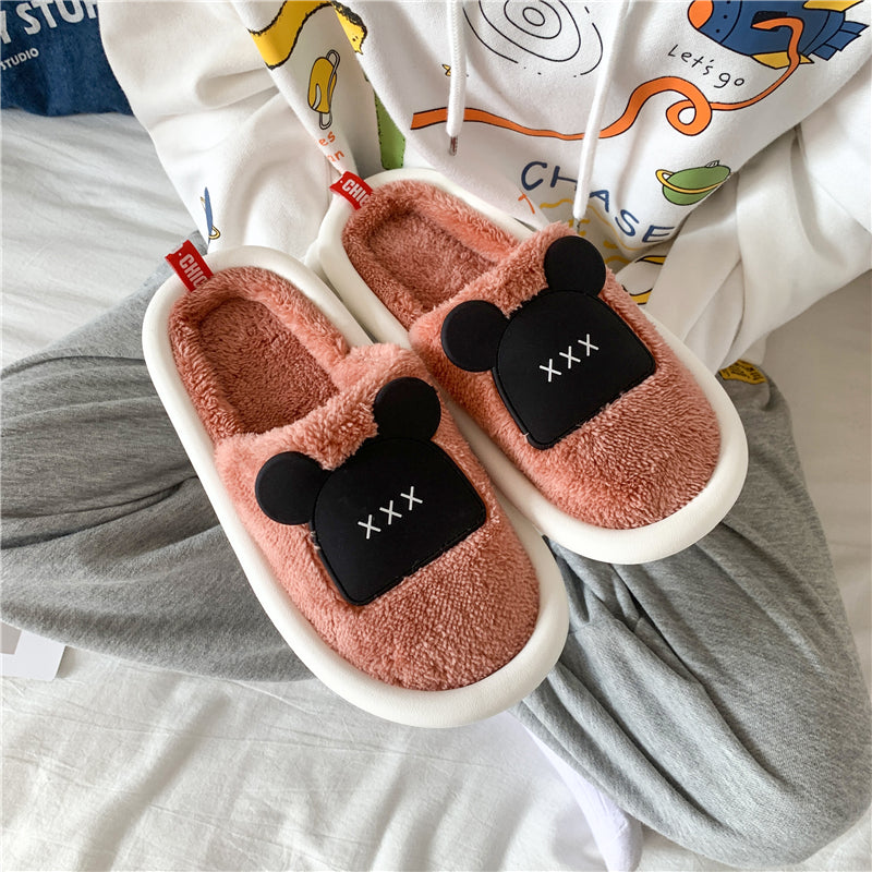 MAX0112-3 Fashion Fluffy Slippers Winter Warm Home Indoor Shoes Soft Cute Cartoon Модные тапочки, теплая домашняя обувь, мягкий милый мультяшный