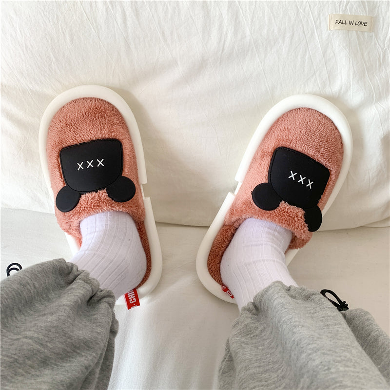 MAX0112-3 Fashion Fluffy Slippers Winter Warm Home Indoor Shoes Soft Cute Cartoon Модные тапочки, теплая домашняя обувь, мягкий милый мультяшный