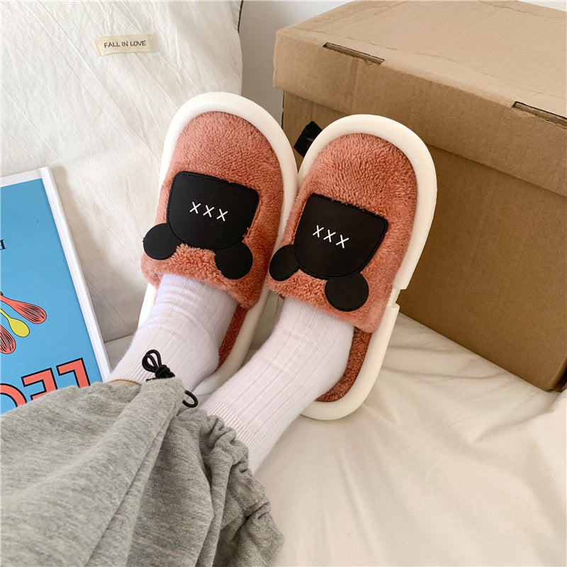 MAX0112-3 Fashion Fluffy Slippers Winter Warm Home Indoor Shoes Soft Cute Cartoon Модные тапочки, теплая домашняя обувь, мягкий милый мультяшный