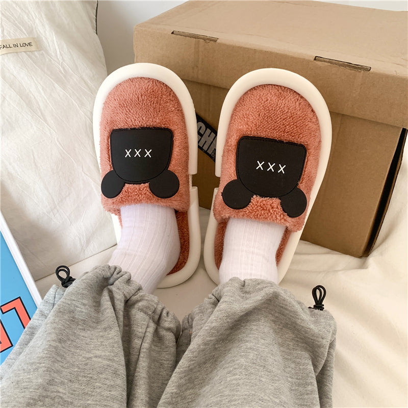 MAX0112-3 Fashion Fluffy Slippers Winter Warm Home Indoor Shoes Soft Cute Cartoon Модные тапочки, теплая домашняя обувь, мягкий милый мультяшный