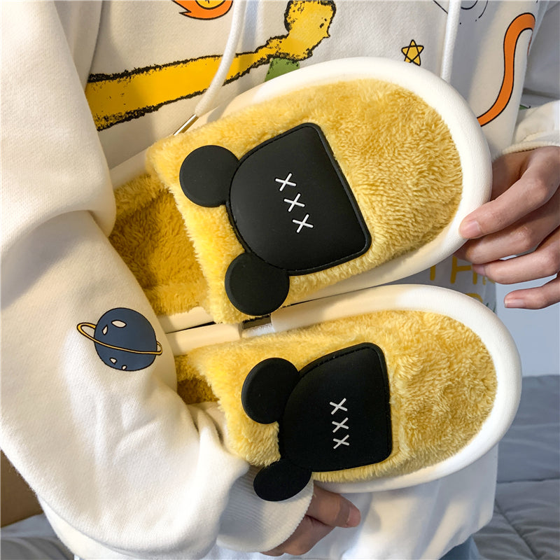 MAX0112-3 Fashion Fluffy Slippers Winter Warm Home Indoor Shoes Soft Cute Cartoon Модные тапочки, теплая домашняя обувь, мягкий милый мультяшный