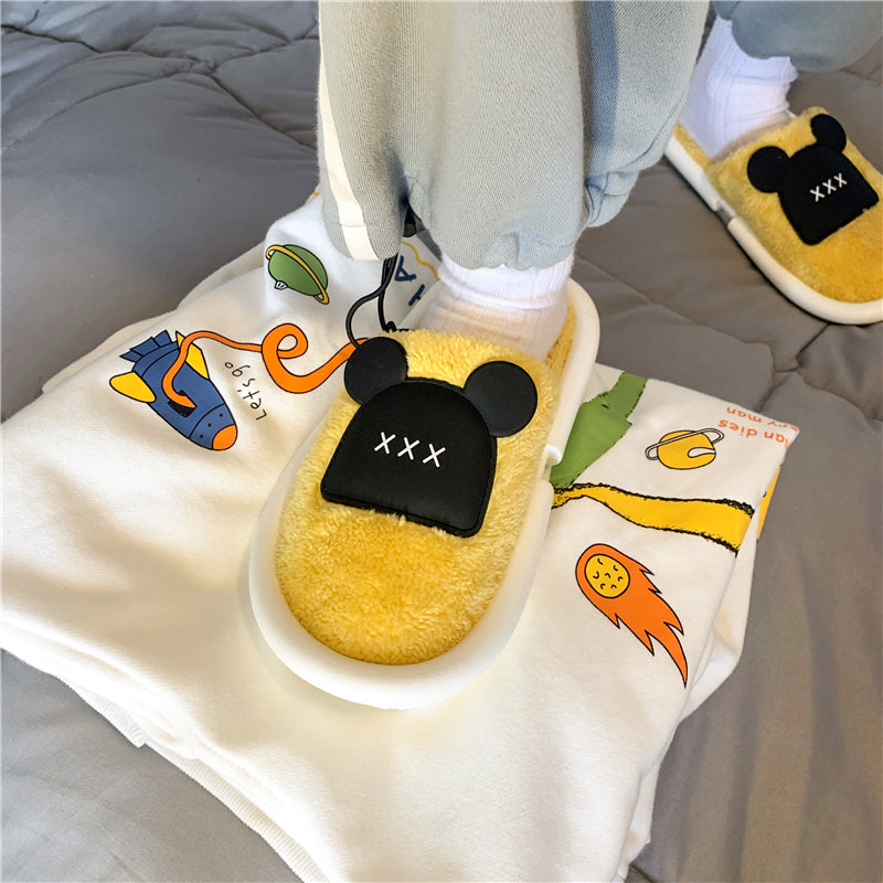 MAX0112-3 Fashion Fluffy Slippers Winter Warm Home Indoor Shoes Soft Cute Cartoon Модные тапочки, теплая домашняя обувь, мягкий милый мультяшный