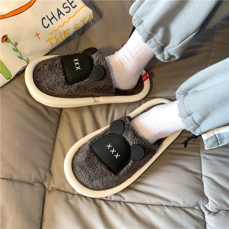 MAX0112-3 Fashion Fluffy Slippers Winter Warm Home Indoor Shoes Soft Cute Cartoon Модные тапочки, теплая домашняя обувь, мягкий милый мультяшный