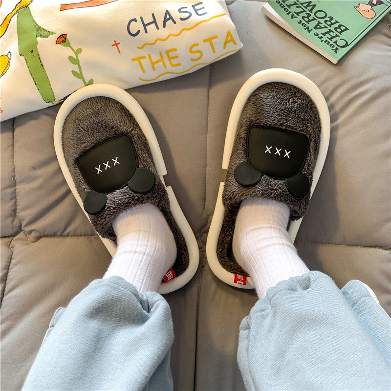 MAX0112-3 Fashion Fluffy Slippers Winter Warm Home Indoor Shoes Soft Cute Cartoon Модные тапочки, теплая домашняя обувь, мягкий милый мультяшный