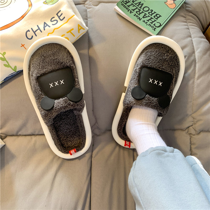 MAX0112-3 Fashion Fluffy Slippers Winter Warm Home Indoor Shoes Soft Cute Cartoon Модные тапочки, теплая домашняя обувь, мягкий милый мультяшный