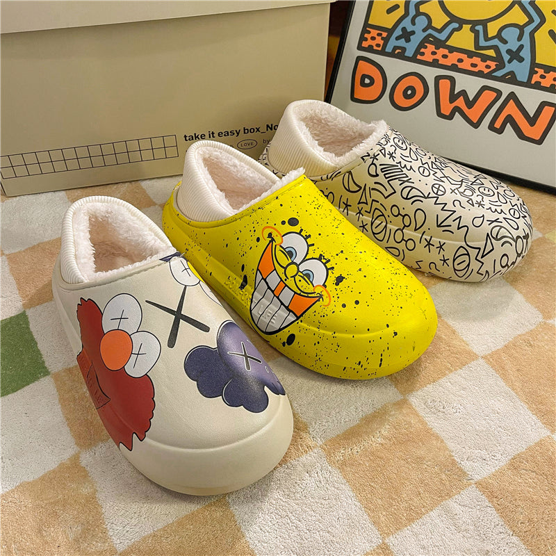 MAX0210-1 Fashion Fluffy Slippers Winter Warm Home Indoor Shoes Soft Cute Cartoon Модные тапочки, теплая домашняя обувь, мягкий милый мультяшный