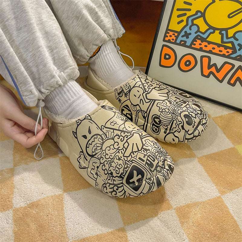 MAX0215-1 Fashion Fluffy Slippers Winter Warm Home Indoor Shoes Soft Cute Cartoon Модные тапочки, теплая домашняя обувь, мягкий милый мультяшный