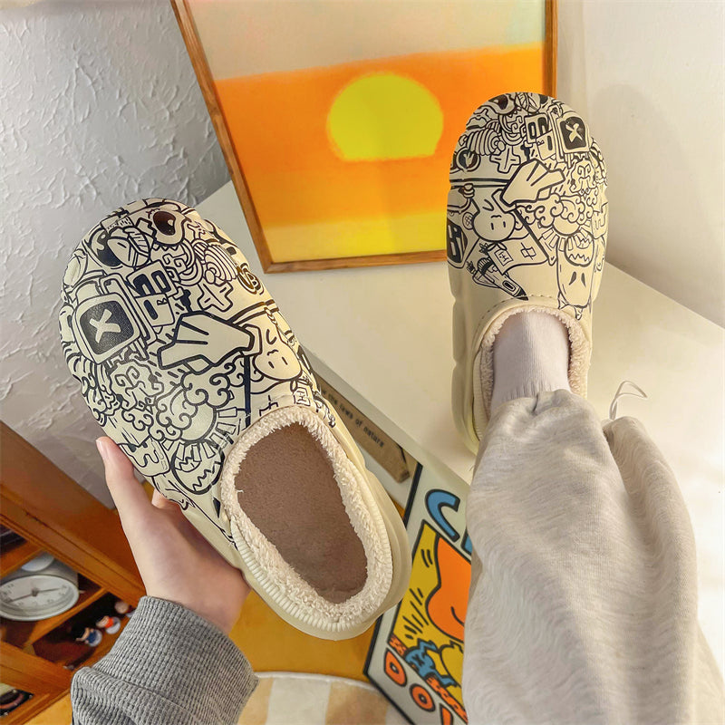 MAX0215-1 Fashion Fluffy Slippers Winter Warm Home Indoor Shoes Soft Cute Cartoon Модные тапочки, теплая домашняя обувь, мягкий милый мультяшный