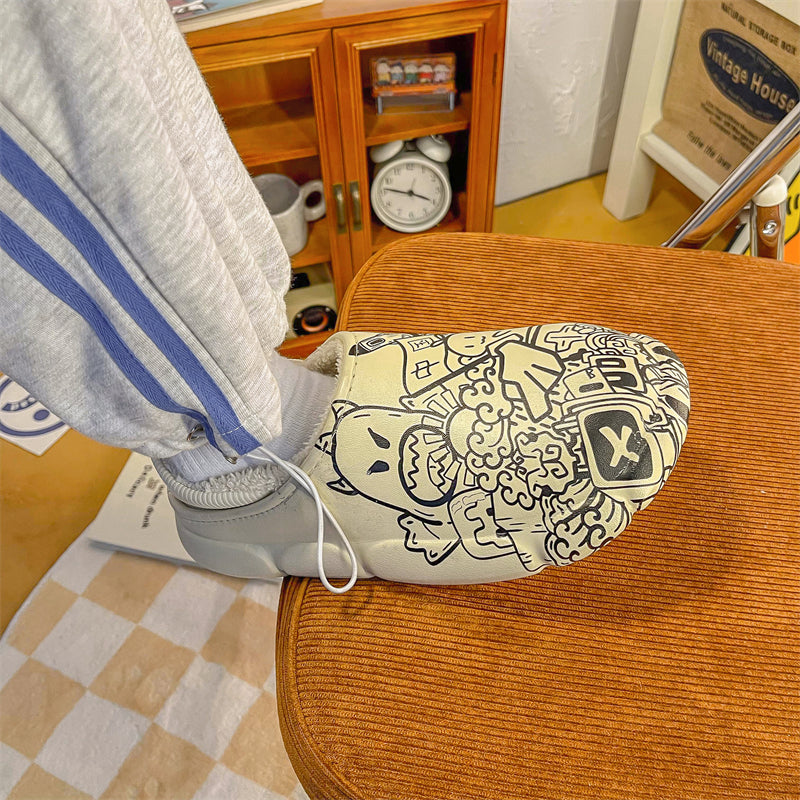 MAX0215-1 Fashion Fluffy Slippers Winter Warm Home Indoor Shoes Soft Cute Cartoon Модные тапочки, теплая домашняя обувь, мягкий милый мультяшный