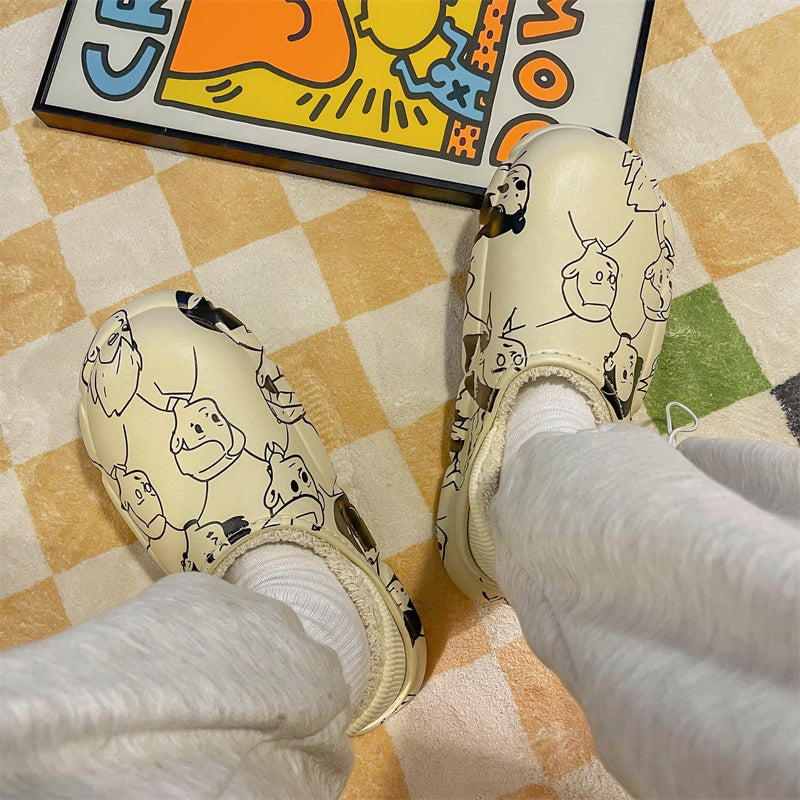 MAX0215-1 Fashion Fluffy Slippers Winter Warm Home Indoor Shoes Soft Cute Cartoon Модные тапочки, теплая домашняя обувь, мягкий милый мультяшный