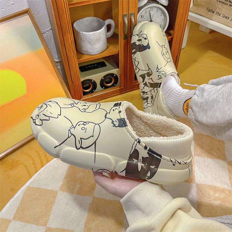 MAX0215-1 Fashion Fluffy Slippers Winter Warm Home Indoor Shoes Soft Cute Cartoon Модные тапочки, теплая домашняя обувь, мягкий милый мультяшный