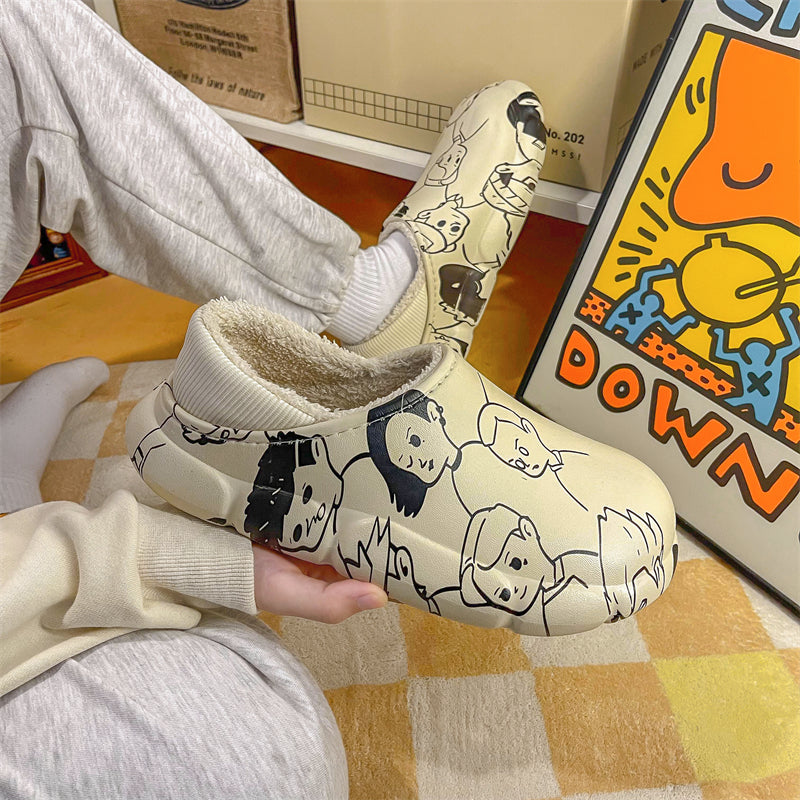 MAX0215-1 Fashion Fluffy Slippers Winter Warm Home Indoor Shoes Soft Cute Cartoon Модные тапочки, теплая домашняя обувь, мягкий милый мультяшный