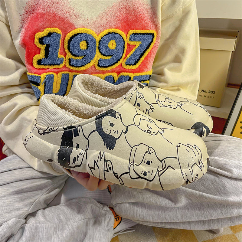 MAX0215-1 Fashion Fluffy Slippers Winter Warm Home Indoor Shoes Soft Cute Cartoon Модные тапочки, теплая домашняя обувь, мягкий милый мультяшный