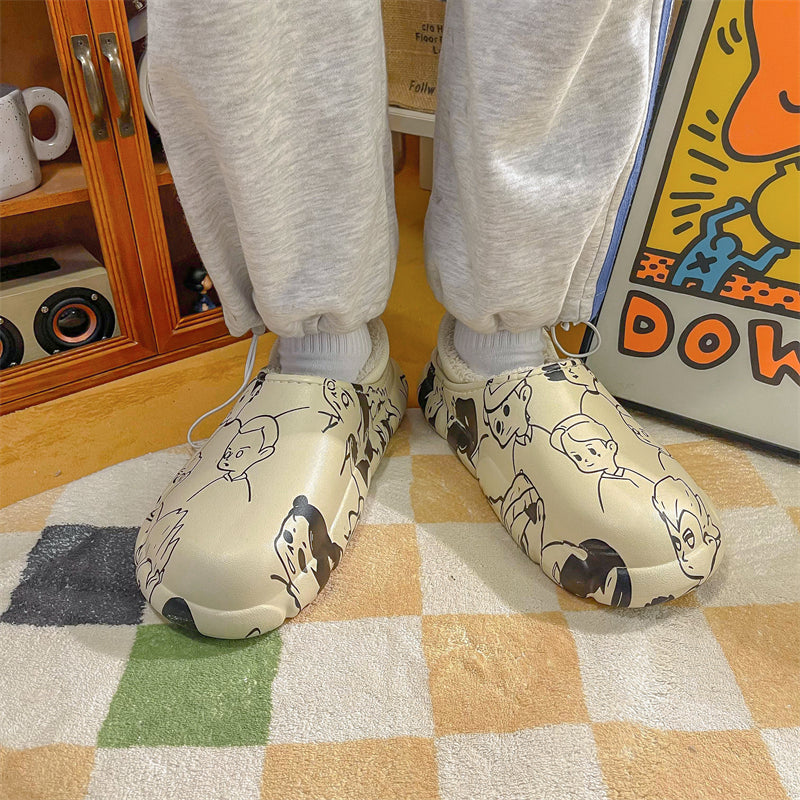 MAX0215-1 Fashion Fluffy Slippers Winter Warm Home Indoor Shoes Soft Cute Cartoon Модные тапочки, теплая домашняя обувь, мягкий милый мультяшный