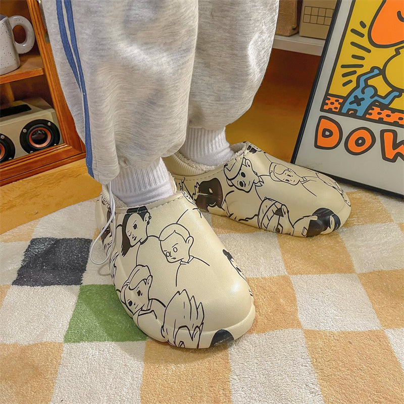 MAX0215-1 Fashion Fluffy Slippers Winter Warm Home Indoor Shoes Soft Cute Cartoon Модные тапочки, теплая домашняя обувь, мягкий милый мультяшный