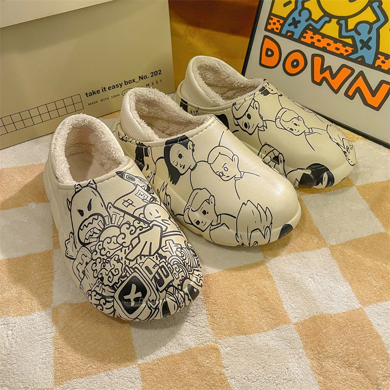 MAX0215-1 Fashion Fluffy Slippers Winter Warm Home Indoor Shoes Soft Cute Cartoon Модные тапочки, теплая домашняя обувь, мягкий милый мультяшный