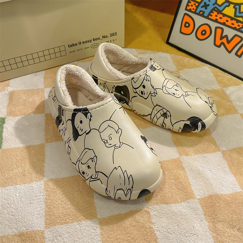 MAX0215-1 Fashion Fluffy Slippers Winter Warm Home Indoor Shoes Soft Cute Cartoon Модные тапочки, теплая домашняя обувь, мягкий милый мультяшный