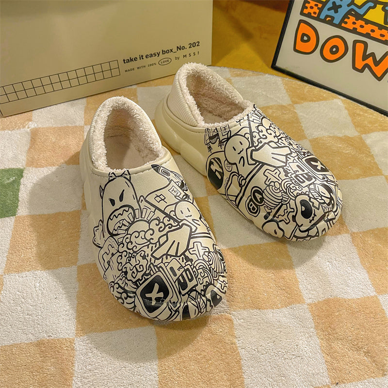 MAX0215-1 Fashion Fluffy Slippers Winter Warm Home Indoor Shoes Soft Cute Cartoon Модные тапочки, теплая домашняя обувь, мягкий милый мультяшный