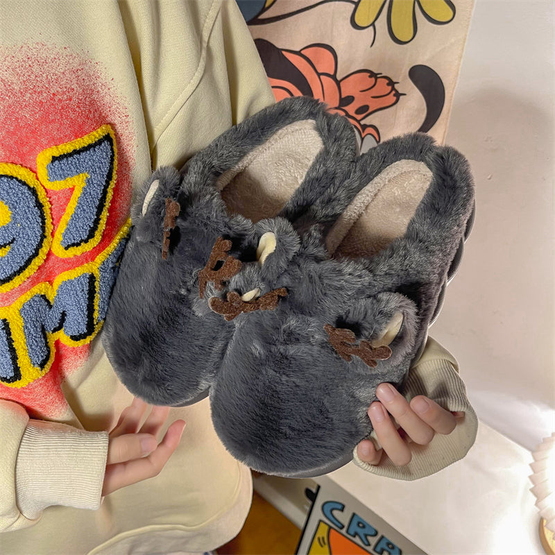 MAX0149-1 Fashion Fluffy Slippers Winter Warm Home Indoor Shoes Soft Cute Cartoon Модные тапочки, теплая домашняя обувь, мягкий милый мультяшный