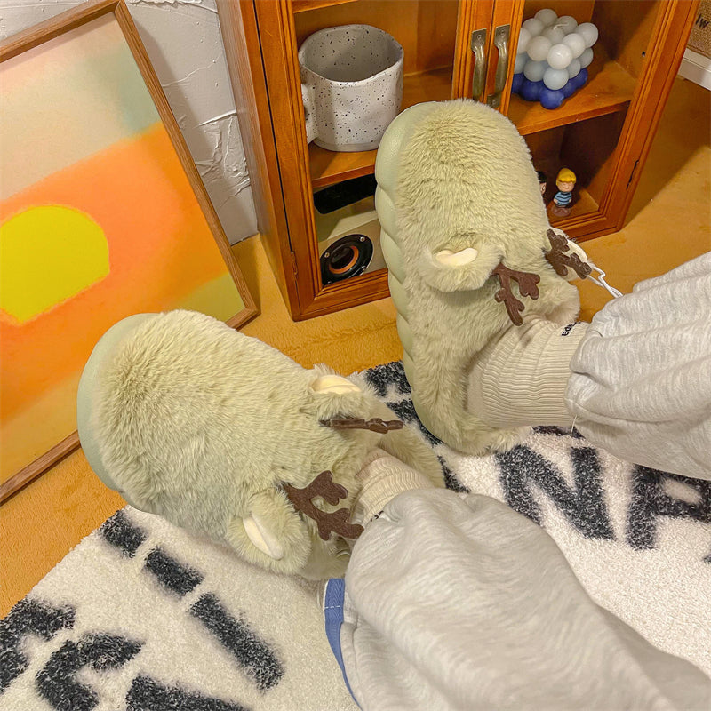 MAX0149-1 Fashion Fluffy Slippers Winter Warm Home Indoor Shoes Soft Cute Cartoon Модные тапочки, теплая домашняя обувь, мягкий милый мультяшный