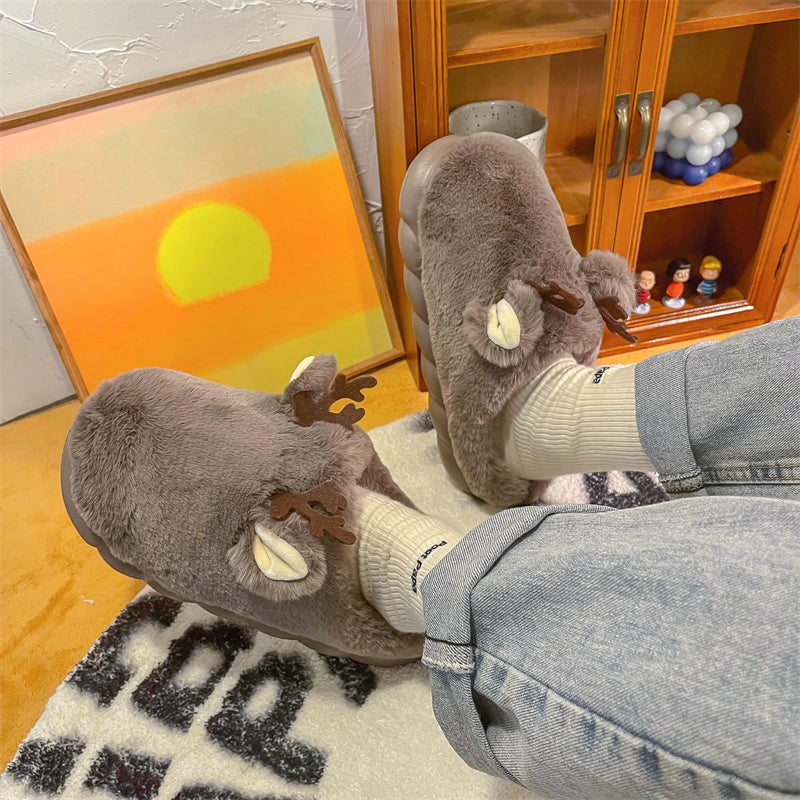 MAX0149-1 Fashion Fluffy Slippers Winter Warm Home Indoor Shoes Soft Cute Cartoon Модные тапочки, теплая домашняя обувь, мягкий милый мультяшный