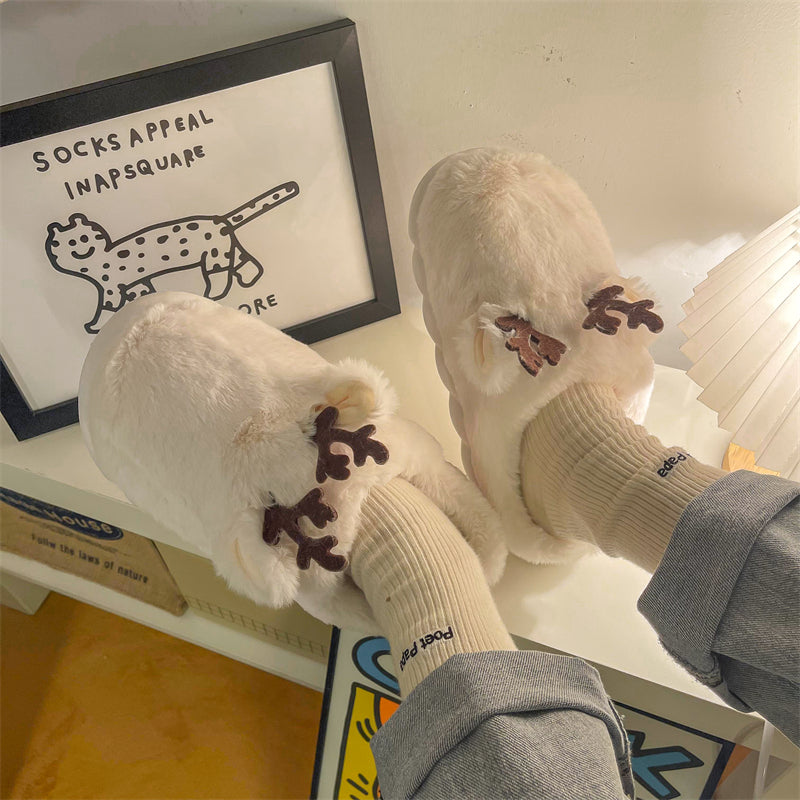 MAX0149-1 Fashion Fluffy Slippers Winter Warm Home Indoor Shoes Soft Cute Cartoon Модные тапочки, теплая домашняя обувь, мягкий милый мультяшный