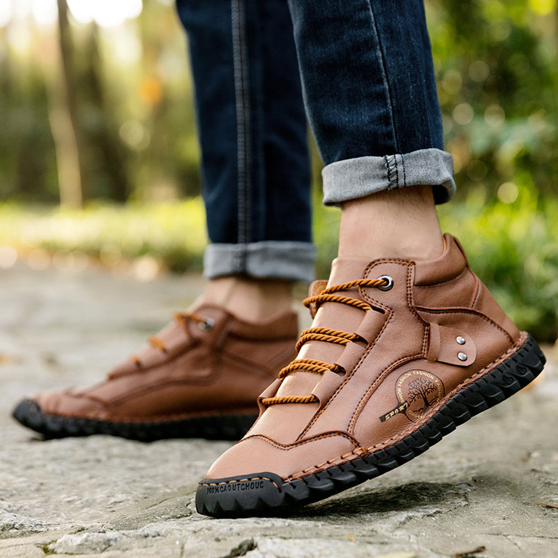 CINDE 817 Hand Stitching wolverine Mens vintage Stylish Lace comfort soft Microfiber Leather Casual Ankle Boots