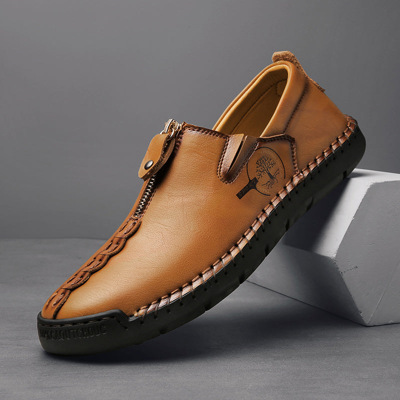 Mens Shoes Casual Luxury Brand Summer Men Loafers Genuine Leather Flats Men Moccasins Light Breathable Slip on Boat Shoes Sago 9928