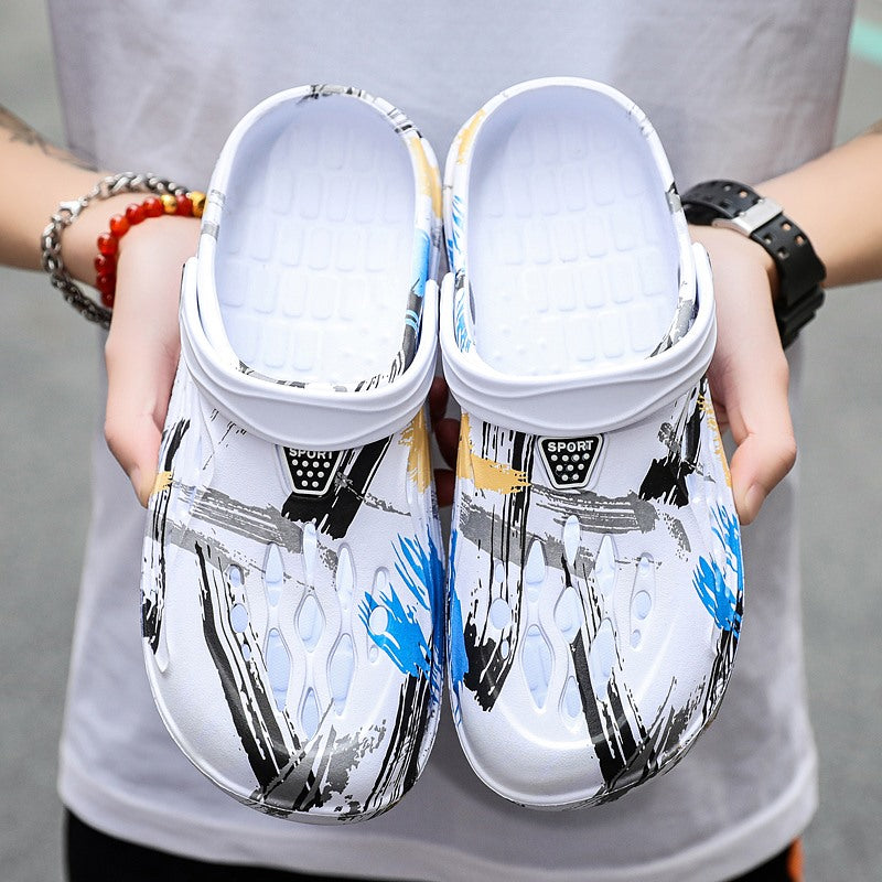 L9099 Men summer Sandals Beach Flat Camouflage Slip-On Outdoor Light Casual Slippers Мужские летние сандалии Пляжные плоские камуфляжные слипоны Легкие повседневные тапочки на открытом воздухе